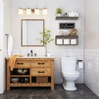 QEEIG ‎Bathroom Shelves with Decor Sign (Grey, 15.7") - Image 2