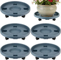 Party Zealot 5-Pack 13" Large Plant Caddy with Wheels Plastic Plant Dolly with Caster Flower Pot Mover Rollers Wheeled Rolling Plant Stands Round Plant Saucer Indoor Outdoor Base Coasters, Gray by PartyZealot