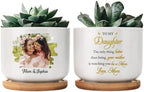 to My Daughter, Personalized Ceramic Plant Pot, Gift for Mom by Handmade