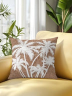 Throw Pillow 18x18 Inch, Tropical Palm Tree Waterproof Outdoor Pillow Covers for Patio with Insert, Vintage Brown Exotic Botanical Plants Decorative Pillowcase Cushion for Couch, Sofa, Bed, Garden - Image 2