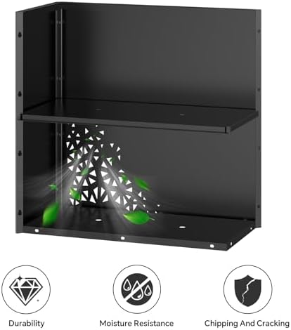 Metal Planter with Removable Insert Shelf, 24Hx24Lx12W Black - Image 4