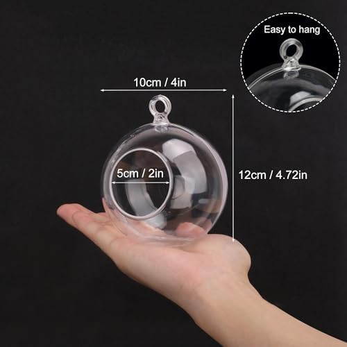 40 Pcs 4 Inch Hanging Acrylic Globes Orbs, Clear Ornaments Balls, Tealight Candle Holder for Wedding, Christmas, Party, Centerpiece Accessory and Home Decor by KUKLIPJIM. - Image 2