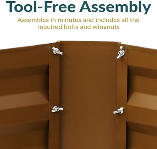 Sunnydaze Galvanized Raised Garden Bed, Rectangle, 4x2x1 ft, Brown - Image 5