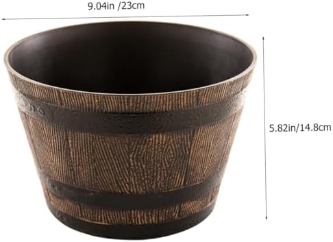 Holibanna Decorative Resin Planter for Outdoor Plants Imitation Grain Flowerpot for Succulents Herbs Ferns Sturdy Wear Resistant for Balcony Garden Use - Image 2
