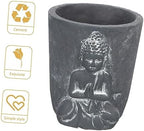 Toyvian Cement Buddha Statue Succulent Planter for Home Gardening Decor - Image 2
