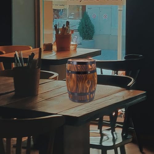 Oak Barrel Planter, Wooden Flower Pot, Rustic Plant Container, 27.00X21.00X21.00cm/10.61X8.25X8, Indoor Outdoor Usage, Durable Handmade Decor - Image 3