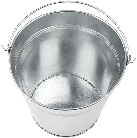 KINJOEK 8 Packs 7 Inch Galvanized Metal Bucket with Handle, Round Flower Pot Plant Rustic Basket, Galvanized Planter Pail for Balconies, Gardens Patios, Office, Indoor Outdoor Parties Wedding Decor - Image 3