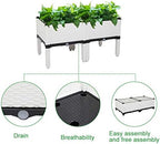 Raised Garden Beds Outdoor with Legs, Vegetables Flowers Outdoor Indoor Plastic Free Splicing Injection Square Planter Box for Garden Backyard Patio Balcony White (2) - Image 3