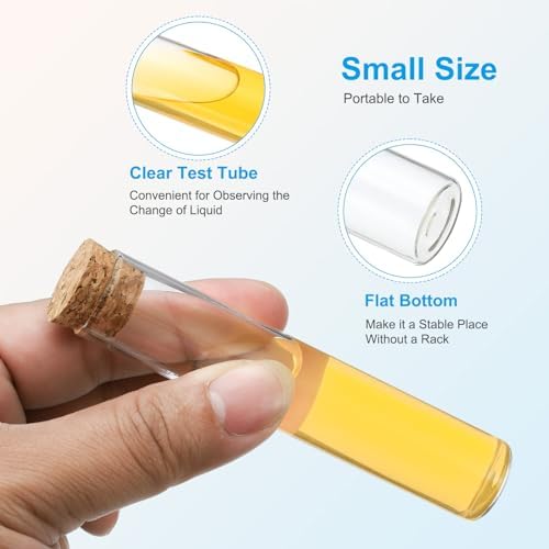PATIKIL 25ml Test Tubes Glass Clear Flat Bottom Test Tube Containers 30Pcs - Image 4