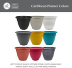 The HC Companies Caribbean Planter Pot - Outdoor & Indoor Plant Pot with Drainage Hole & Plug - Rolled Rim Plastic Pots for Plants & Flowers - Decorative Plant Pot (20" Cottage Stone, Pack of 1) - Image 6