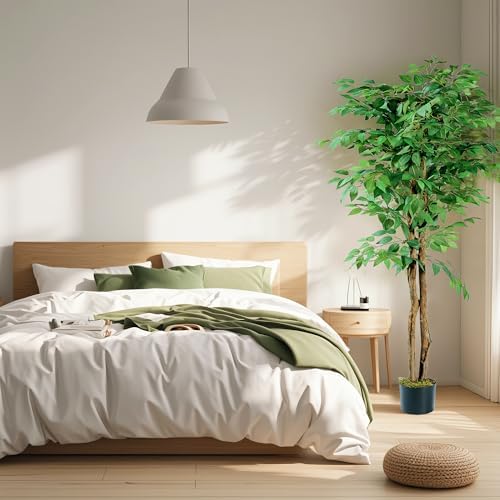 VECELO Artificial Ficus Tree with Sturdy Nursery Pot, 5FT Faux Silk Plant for Indoor Outdoor Home Garden Decor, 2 Pack - Image 5