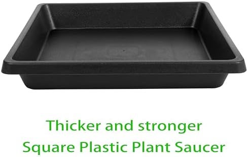 4 Pack Square Plant Saucer 18 Inch, Extra-Deep Large Saucers for Potted Plants, Plastic Plant Trays for Indoors No Holes, Plant Water Catcher Tray, Flower Pot Drip Trays Plant Plate - Image 4