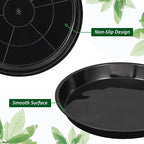 PATIKIL 4 Pack Plastic Plant Saucer, 14 Inch Plant Tray for Pots Round Plant Dish Plant Drip Trays Water Tray for Indoors Outdoors Garden, Black - Image 3