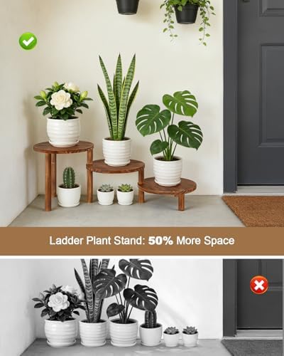 3 Tier Ladder Plant Stand, Adjustable Plant Shelf for Indoor Plants - Image 4