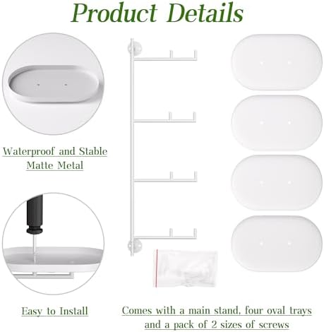 YQSLYSF Window Rotating Plant Stand Shelf Indoor White Metal Floating Shelves 4-Tier Wall Mount Plant hanger Holders for Wall Planter Modern Home Decor window sill gifts - Image 5