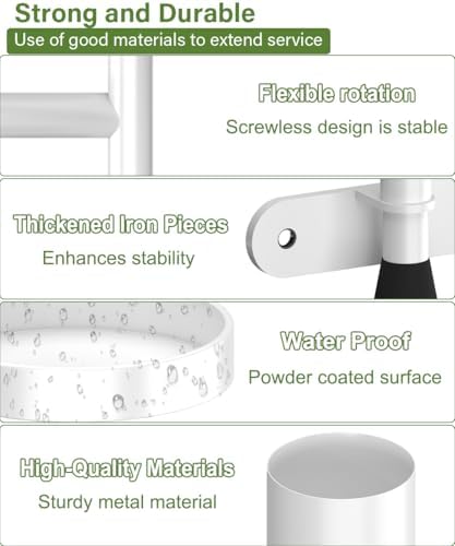 4-Tier Window Plant Shelves, 160° Rotating Indoor Wall Mounted Plant Holder Shelf for Haning Multiple Plants, Floating Window Sill Plants Stand for Home Decor, Gift for Plant Lovers, White - Image 4