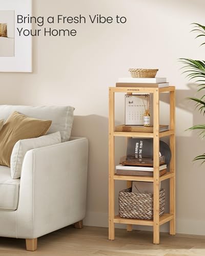 SONGMICS 4-Tier Bamboo Shelf, Freestanding Bathroom Storage Rack - Image 6