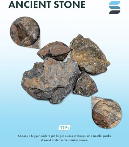 SubstrateSource Natural Aquarium Stones - Angular Dark Brown & Rust-Toned Decorative Rocks w/Layered Texture - Freshwater Aquascaping, Betta Fish Tank, Reptile Enclosure, Hermit Crab - Ancient, 5 LB - Image 5