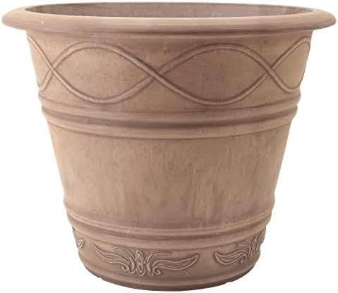 PSW Pot Collection Western Weave Planter Pot for Indoor and Outdoor Plants and Gardens, 14.5-inch, Taupe by PSW