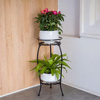 FaithLand 2 Tier Tall Black Metal Plant Stand Indoor Outdoor, 26.5" - Image 4