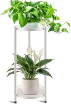 2 Tier Plant Stand Indoor Tall, White Corner Tiered Round Plant Stand for Indoor Multiple Plants, Metal Flower Pot Stands Outdoor Holders Plant Shelf Display Rack for Balcony Living Room by KHayRovies
