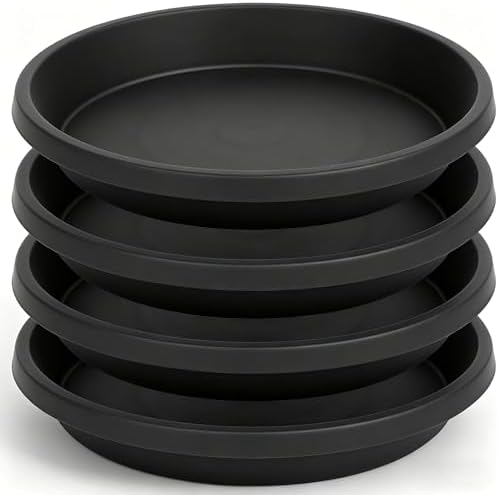 NIMYAU 4 Pack Plant Saucer 14 Inch, Heavy Sturdy Plastic Plant Trays for Pots, Plant Water Catcher Tray for Plants, Flower Pot Saucers, Plant Saucers for Indoors Outdoor by NIMYAU