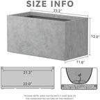 Kante Modern Rectangular Pale Gray Concrete Planter 23" L 12" H 12" W - Image 2