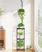 LASZOLA Hanging Plant Stand Shelf Indoor Tall, Corner 3 Tier Black 71 In by LASZOLA