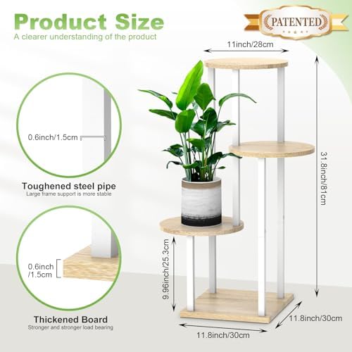 4 Tier Plant Stand Indoor Corner Tall Shelf for Multiple Plants - Image 2