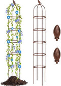 Sadnyy 2 Pack 7 ft Garden Trellis Obelisk for Rose Trellis Climbing Plants Outdoor Rustproof for Pots Tall Tower Plant Support Metal Garden Vines Flower Plants Support Outdoor Indoor(Brown) by Sadnyy