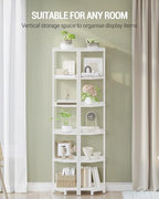Hzuaneri Corner Shelf Stand 6-Tier Corner Bookshelf Storage Standing Shelf - Image 6