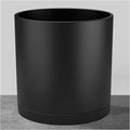 FaithLand 14-Inch Large Modern Cylinder Planter, Thick-Walled Plastic Plant Pot with Drainage Holes and Detachable Saucer, Matte Black, Ideal for Indoor & Outdoor Plants Flowers by FaithLand