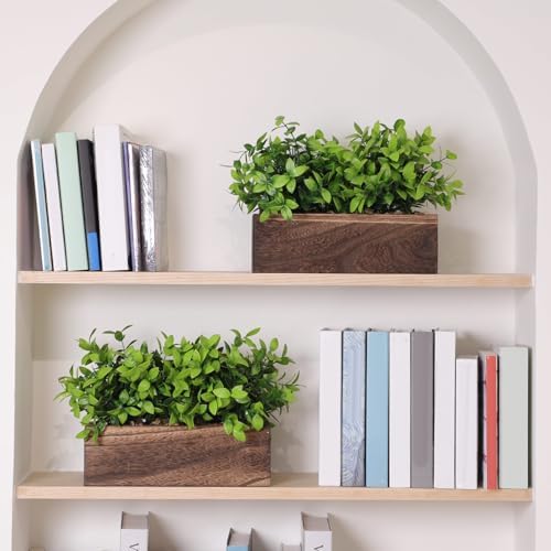 Lyrow 4 Pack 11.4 '' Artificial Eucalyptus Plants Faux Plants, Brown - Image 6