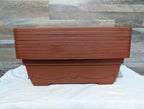 18" Inch Terracotta Style Window Box Plastic Planter - Rectangular Large Flower Boxes for Outdoor Plants, Lightweight Clay-Look, Indoor Herb Gardens & Willow Sills, Durable, Patio, Garde (10) - Image 5