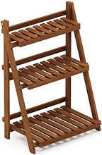 Furinno TIOMAN 3-Tier Ladder Plant Stand Outdoor, Easy Assembly, Natural - Image 4