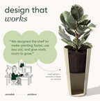 Veradek Demi Series Tall Planter - Tall Tapered Outdoor Planter with Shelf - Image 5