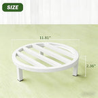 3 Pack 12 Inch Metal Plant Stands Outdoor Indoor Pot Riser,White - Image 2