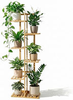 ROSSNY 48 Inch Tall Bamboo Plant Stand for Indoor, 6 Tier 7 Potted, Natural by ROSSNY