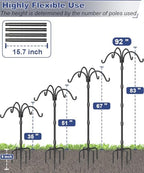 Upgrade 4-Hook Shepherds Hooks for Outdoor with Plastic Tube, 92" Heavy Duty Bird Feeder Pole with 5 Prongs Base, Adjustable Garden Hook for Solar Light, Hanging Plant, Wedding Decor, 1 Pack - Image 3