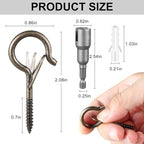 50 PCS Screw Hooks for Outdoor String Lights, Q Hangers String Light Hooks - Image 5