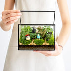 Small Glass Terrarium with Lid, Rectangle Geometric Planter Box, Clear Glass Container for Succulents, Moss, Air Plants, Ferns, Cactus, Tabletop Plant Display Decor, 6.7 x 3.9 x 4.7 in by libproqia