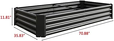 Galvanized Raised Garden Bed, Garden Box Outdoor, 6X3X1 FT, Black - Image 6