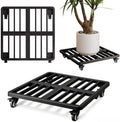 22" Metal Plant Caddy with Wheels 1 Pack Rolling Plant Stand, Black by Unknown