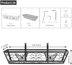 6 Pack 24 Inch Window Boxes Planters Railing Planter Box with Adjustable Brackets for Porch Fence Patio Balcony Hanging Flower Baskets with Woven Fabric for Outdoor Garden Decor - Black - Image 4