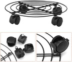 5 Pack 10.6 Inch Metal Plant Caddy with wheels, Heavy Duty Plant Dolly for Indoor and Outdoor Large Potted Plants, Black - Image 3