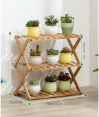 Plant Stand, Bamboo Flower Pot Display Rack Modern Flower Shelf Living Room Floor-Standing Multi-Layer Foldable Indoor Balcony Succulents Ladder Shelf,B-50 * 25 * 39cm - Image 2