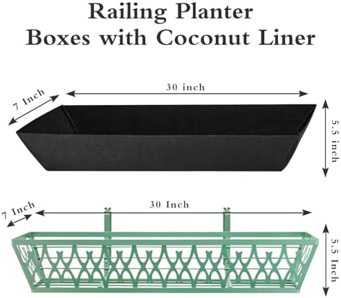 2 Pack 30 Inch Window Boxes Planters Railing Planter Box with Adjustable Brackets & Non-Woven Fabric Plant Grow Bags Deck Railing Planter Boxes Balcony Hanging Flower Box for Outdoor Plants - Image 5