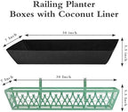 2 Pack 30 Inch Window Boxes Planters Railing Planter Box with Adjustable Brackets & Non-Woven Fabric Plant Grow Bags Deck Railing Planter Boxes Balcony Hanging Flower Box for Outdoor Plants - Image 5