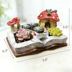 Mushroom Decor Plant Pot - Fairy Garden Accessories Shallow Flower Succulent Planter with Drainage for Small Plant - Image 5