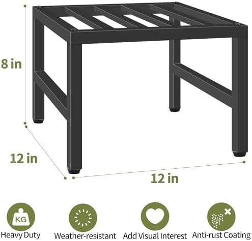 Plant Stand Indoor Outdoor, Heavy Duty Wrought Iron Pedestal Stands 3 Pack - Image 3